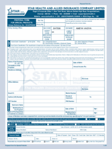 Fillable Online Star Health Insurance Claim Form Filled Sample Fill