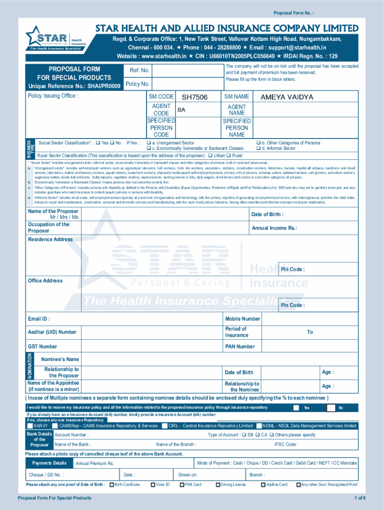 Fillable Online Star Health Insurance Claim Form Filled Sample Fill 