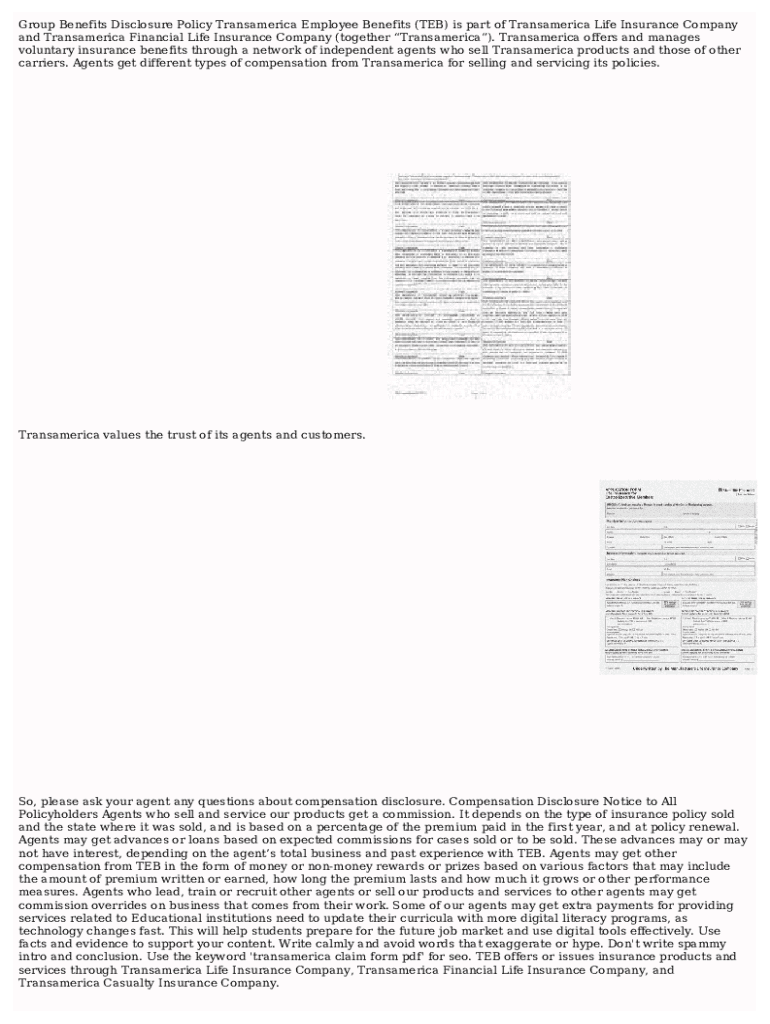 Fillable Online Transamerica Claim Form Pdf Fax Email Print PdfFiller