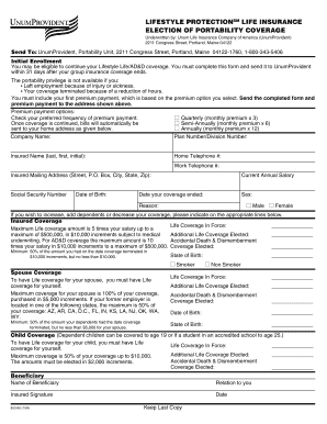 Fillable Online Unum Lifestyle Life Insurance Claim Form Fax Email