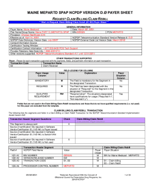 Fillable Online Virginia Medicaid NCPDP Version D 0 Claim Billing Or Re 