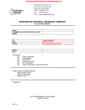 Fillable Online Washington National Insurance Company Senior Benefit 