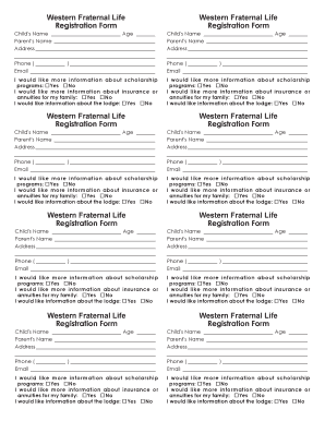 Fillable Online Wflains Western Fraternal Life Registration Form