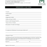 Fillable Online Windscreen Claim Form Mayfair Insurance Fax Email