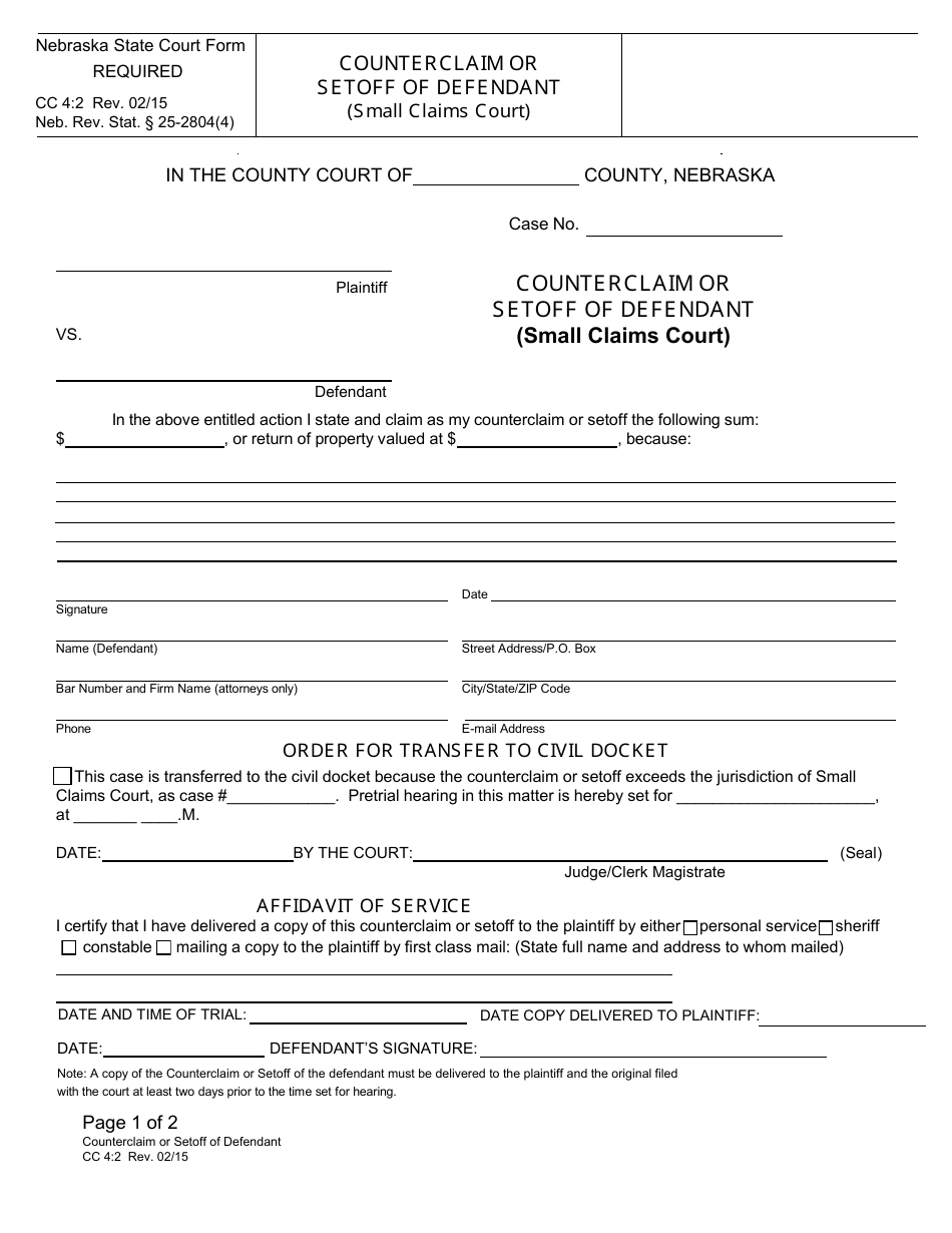 Form CC4 2 Fill Out Sign Online And Download Fillable PDF Nebraska 