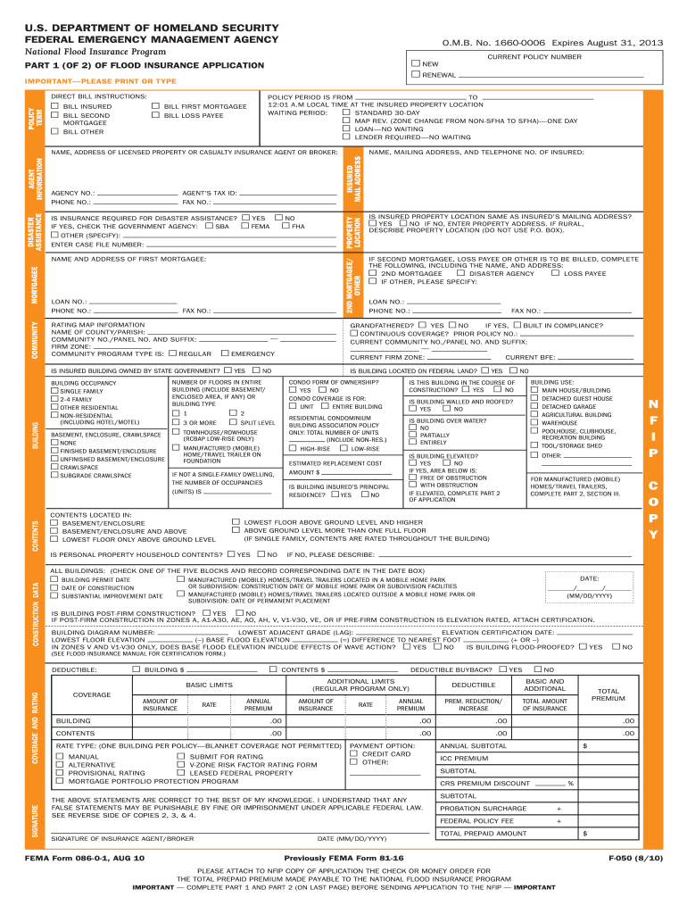 Form Flood Insurance Application Fill Out And Sign Printable PDF 