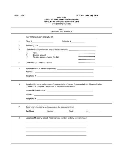 Form RPTL730 A UCS900 Fill Out Sign Online And Download Fillable