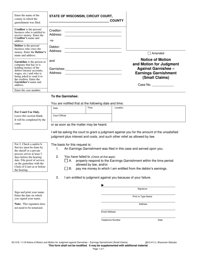 Form SC 519 Fill Out Sign Online And Download Printable PDF 