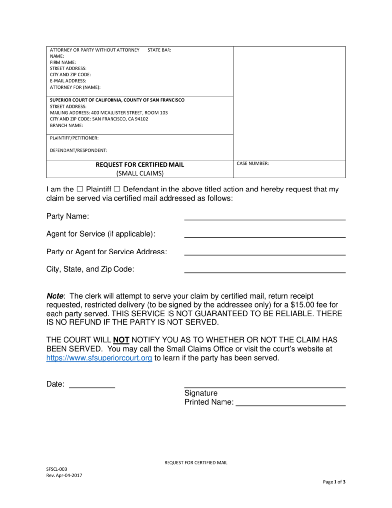 Form SFSCL 003 Fill Out Sign Online And Download Printable PDF 