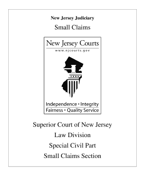 Forms To Print For New Jersey Small Claims Special Civil Part Fill 