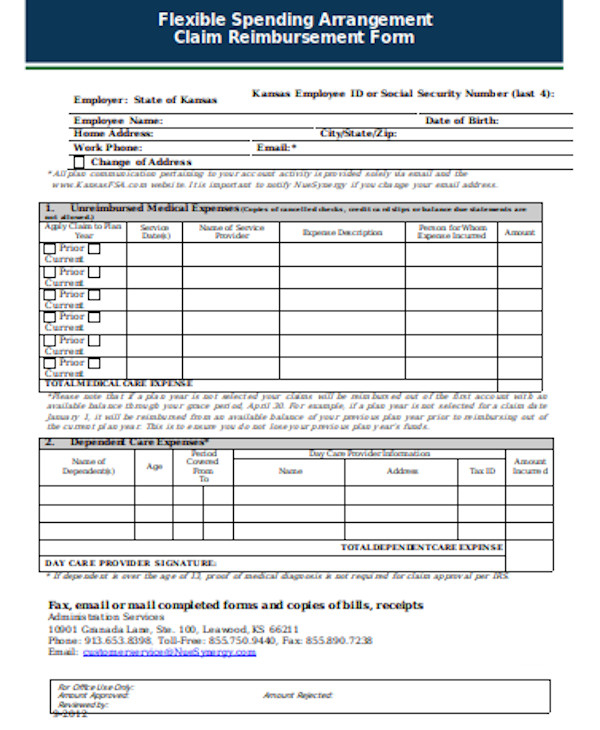 FREE 12 Sample Medical Reimbursement Forms In PDF Excel Word