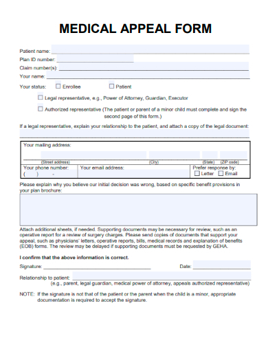 FREE 34 Appeal Form Samples In PDF