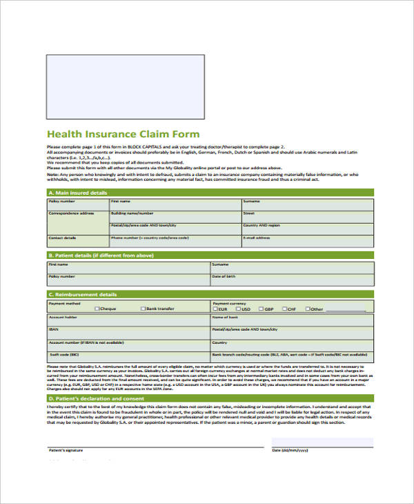 FREE 36 Claim Form Examples In PDF Excel MS Word