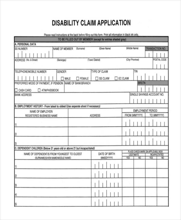 FREE 37 Sample Claim Forms In PDF Excel MS Word