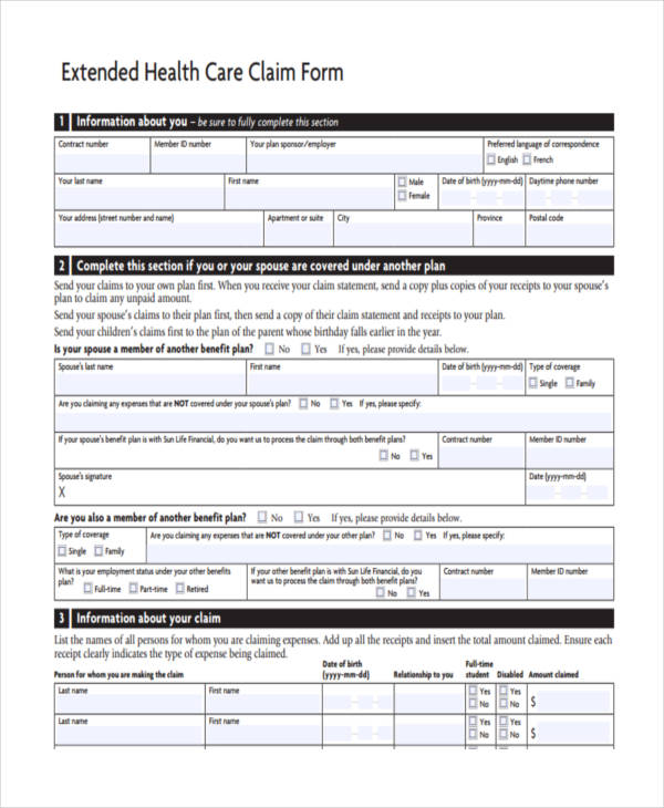 FREE 37 Sample Claim Forms In PDF Excel MS Word