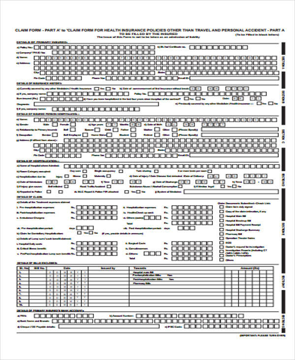 FREE 50 Sample Claim Forms In PDF MS Word