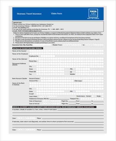 FREE 8 Sample Travel Medical Forms In PDF MS Word