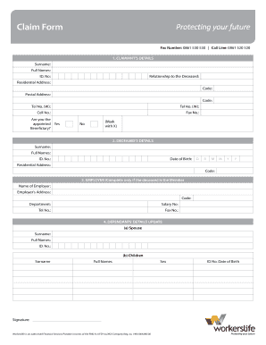 Funeral Claim Form Templates Page 3 PdfFiller