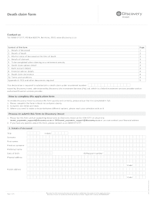 Funeral Claim Form Templates PdfFiller