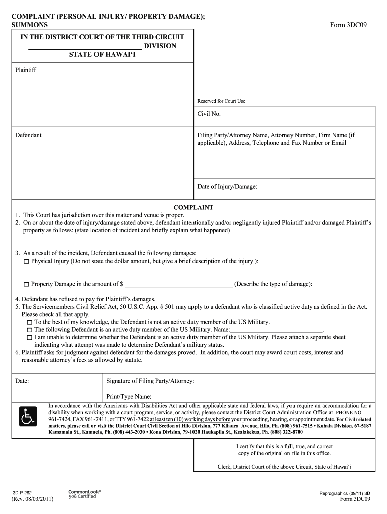 Hawaii Small Claims Forms For Court US Legal Forms Fill Out And Sign 