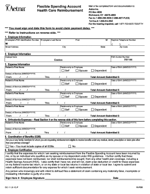 Health Care Reimbursement Account Claim Form Aetna Fill And Sign 