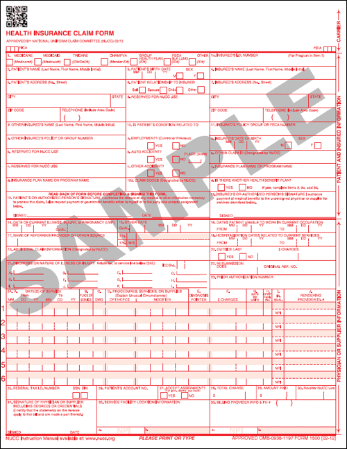 Health Insurance Claim Form Example How To A Fill Out An HCFA 1500 Form 