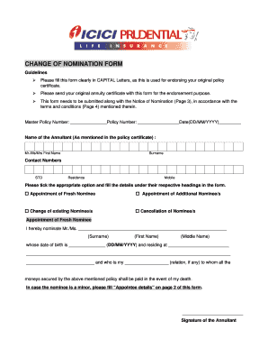 Icici Prudential Life Insurance Form Pdf Fill Online Printable 