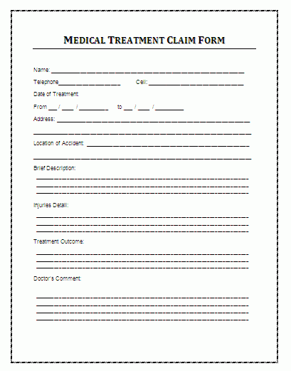 Medical Claim Form Template PDF Template