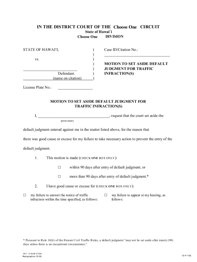 Motion To Set Aside Judgment Example Fill Out Sign Online DocHub