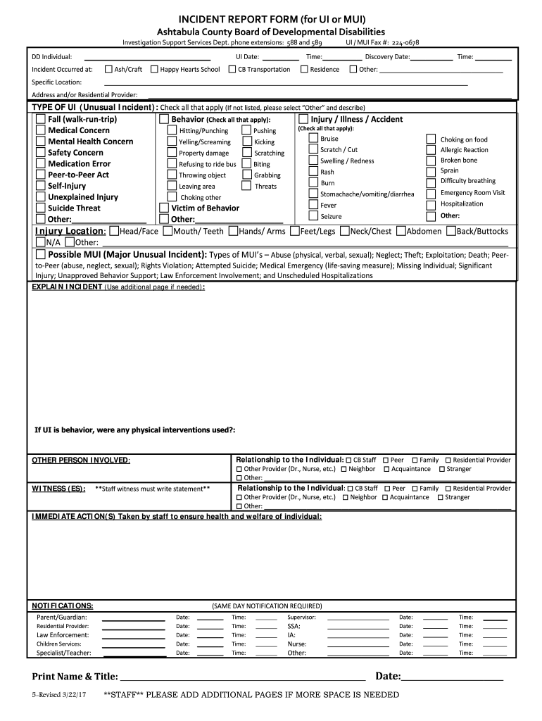 Mui Ashtabula Board 2017 2024 Form Fill Out And Sign Printable PDF 