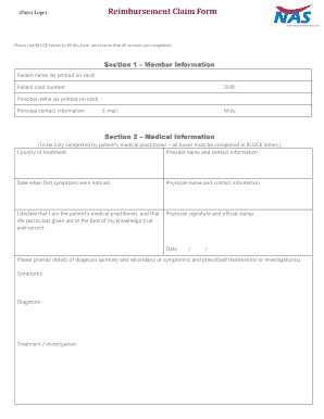 Nas Claim Form Fill And Sign Printable Template Online