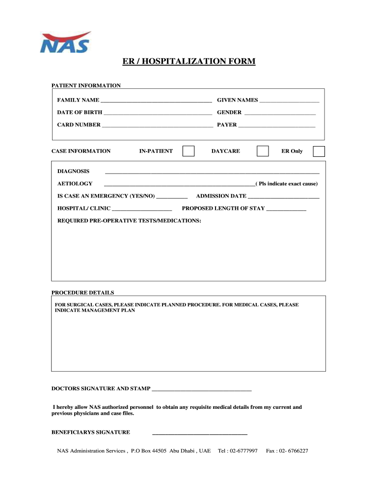 Nas Reimbursement Form Fill Online Printable Fillable Blank