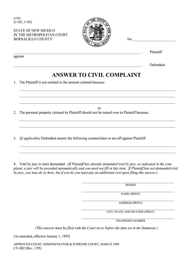 New Mexico Small Claims Court Forms Fill Out Sign Online DocHub