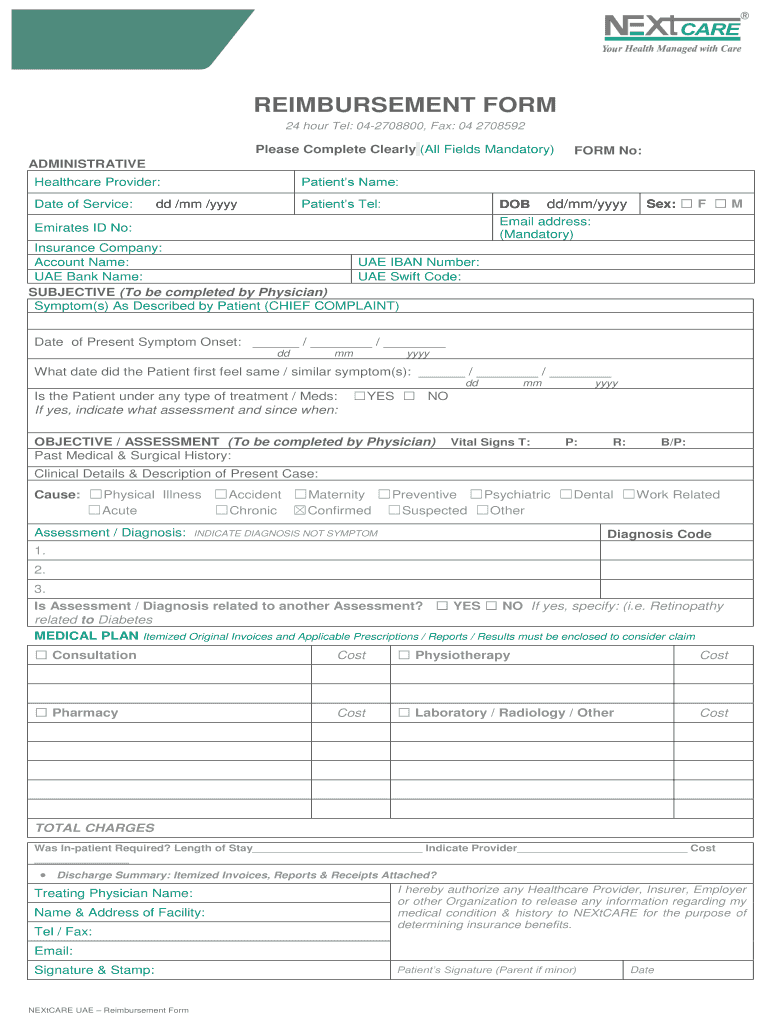 Nextcare Claim Form Pdf Fill Online Printable Fillable Blank 