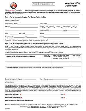 Pet Insurance Claim Form Fill And Sign Printable Template Online