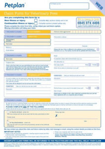 Petplan Claim Form Printable PrintableTemplates