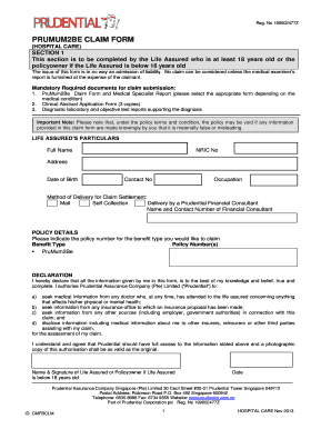 Prudential Claim Form Fill And Sign Printable Template Online