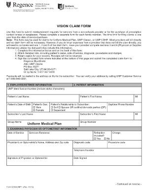 Regence Uniform Medical Claim Form 2020 2024 Fill And Sign Printable 