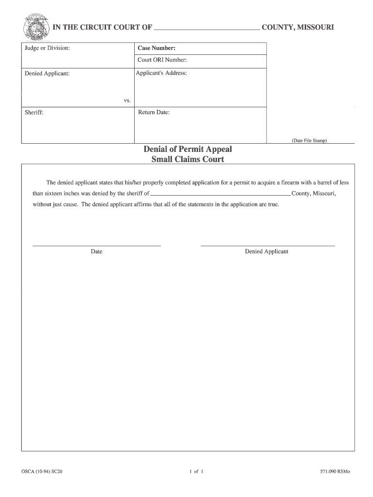 Rules Of The Small Claims Division Of The Circuit Court Form Fill Out