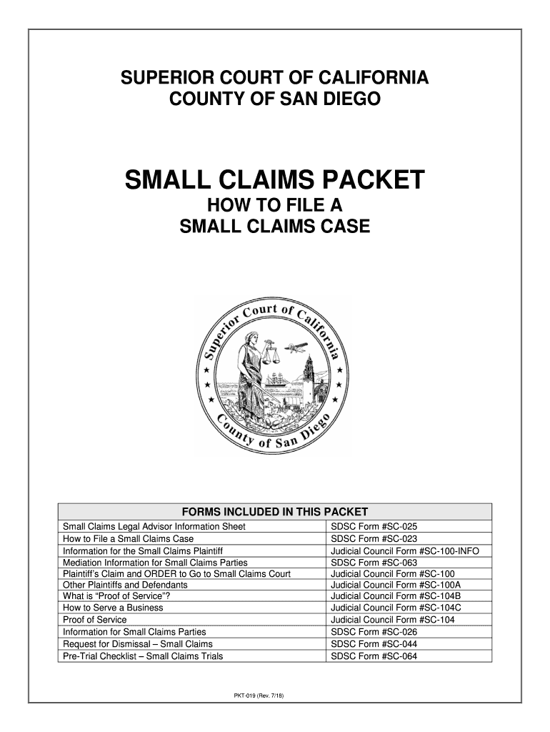 San Diego Small Claims Efile 2018 2024 Form Fill Out And Sign 