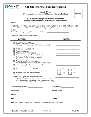 Sbi Life Insurance Claim Form Pdf Fill Online Printable Fillable 