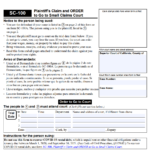 SC 100 Plaintiff 39 s Claim And ORDER To Go To Small Claims Court Forms