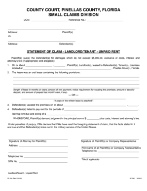 Small Claims Court Statement Of Claim Example Fill And Sign Printable 