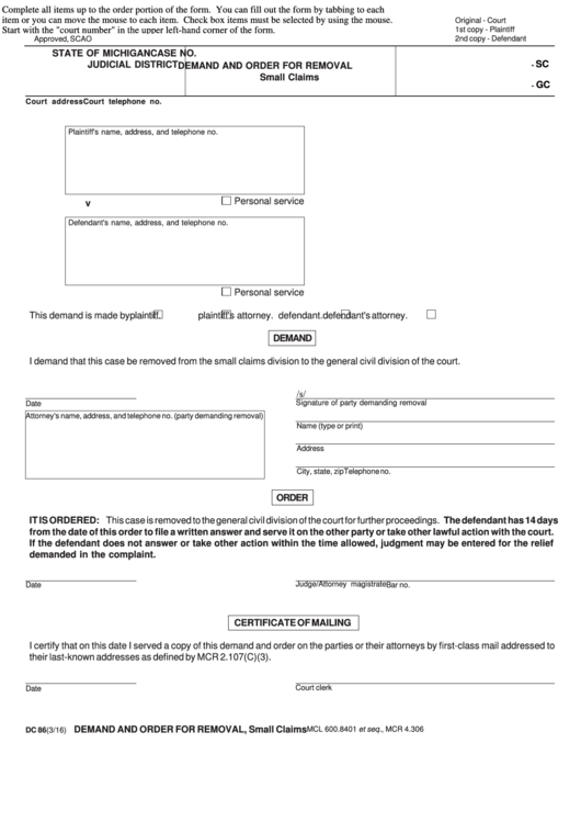 Top 27 Unsorted Michigan State Court Administrative Office Forms And 