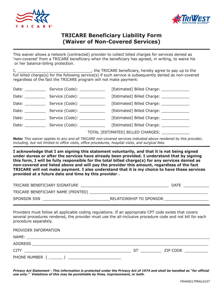 Tricare Beneficiary Liability Form Fill Out Sign Online DocHub