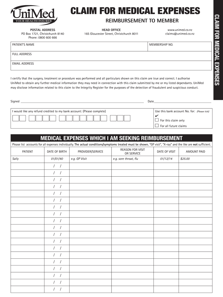 Unimed Claim Form 2020 2022 Fill And Sign Printable Template Online 