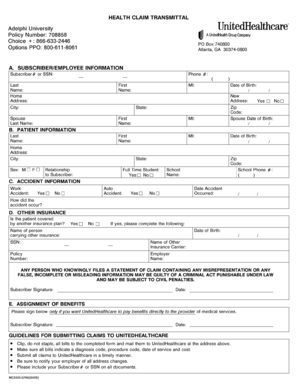 United Healthcare Claim Form Fill And Sign Printable Template Online