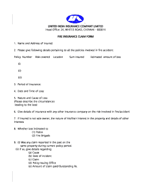 United India Insurance Claim Form Fill Online Printable Fillable 